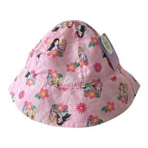 Disney Princess Pink Bucket Hat With Strap Toddler Size UPF 50+ Sun Protection